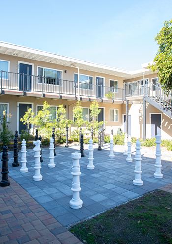 Courtyard with chess board